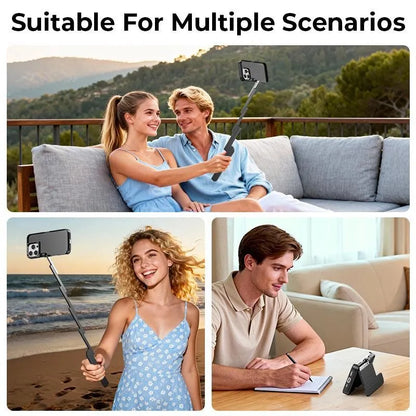 GOVIORA 3-in-1 Selfie Stick iPhone Case – Foldable Bluetooth Stand